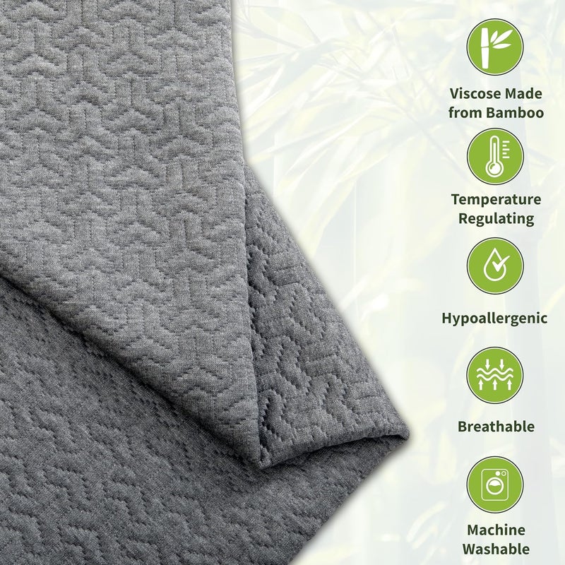 MEOVEN Wedge Pillow Cover for 25x24x12 Bed Wedge Pillow, Hypoallergenic Replacement Case Cover with Zipper & Pockets, Gray - Image 2
